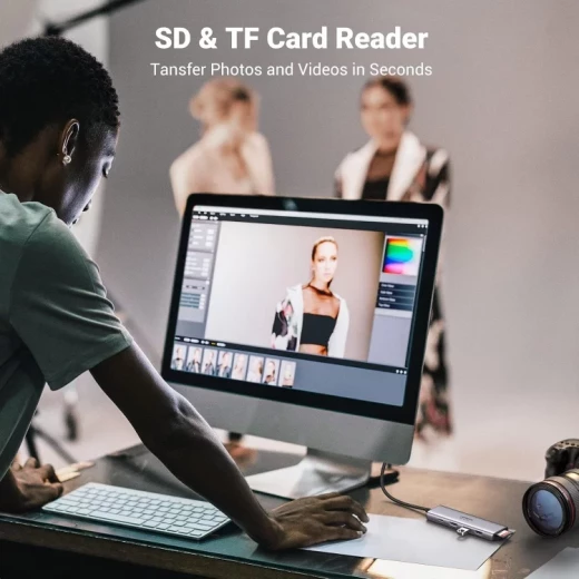 محول يو جرين 6 في 1 بمنفذ USB-C، منفذ HDMI بدقة 4K 60 هرتز، USB 3.0، قارئ بطاقات SD/TF لأجهزة MacBook Pro Air و iPhone 15 Pro - يوجرين - Image 4
